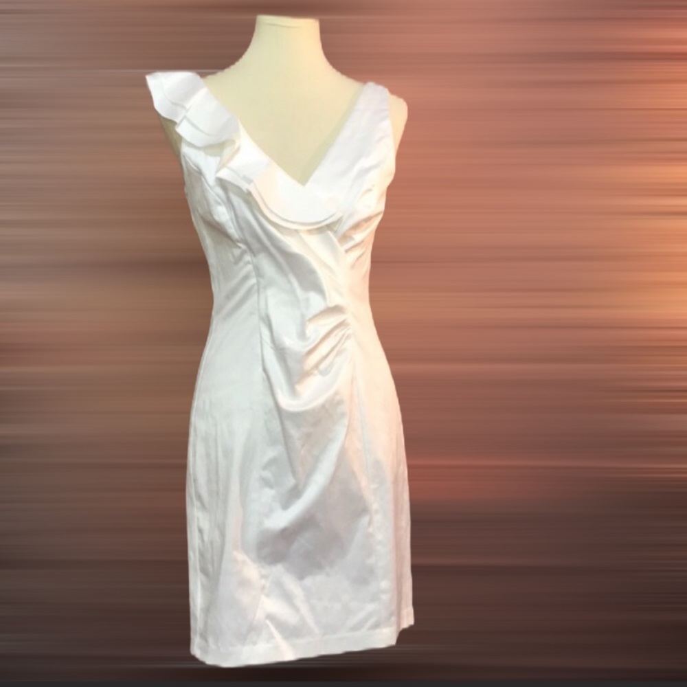 white ruffle and ruched dress by Jump Girl